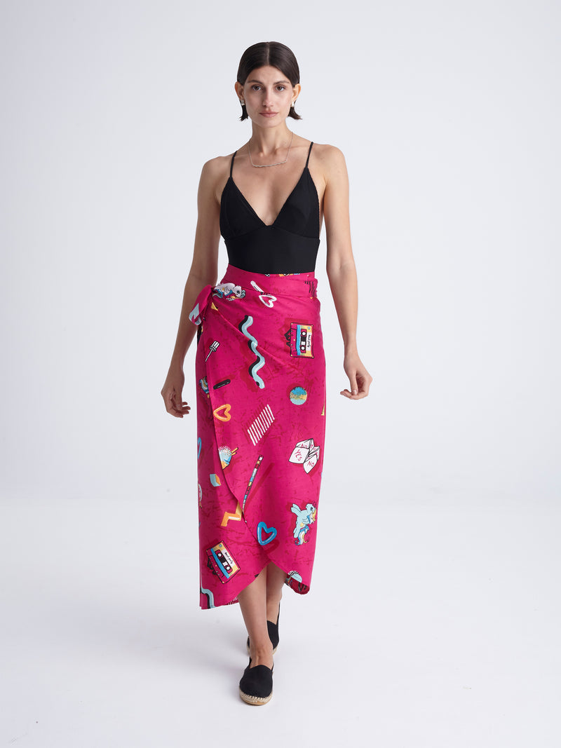 RETROFEELIA wrap skirt