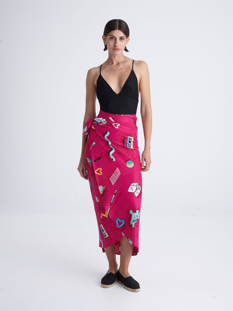 RETROFEELIA wrap skirt