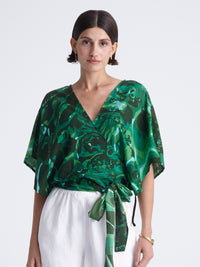 EMERALD DIVE wrap kimono top