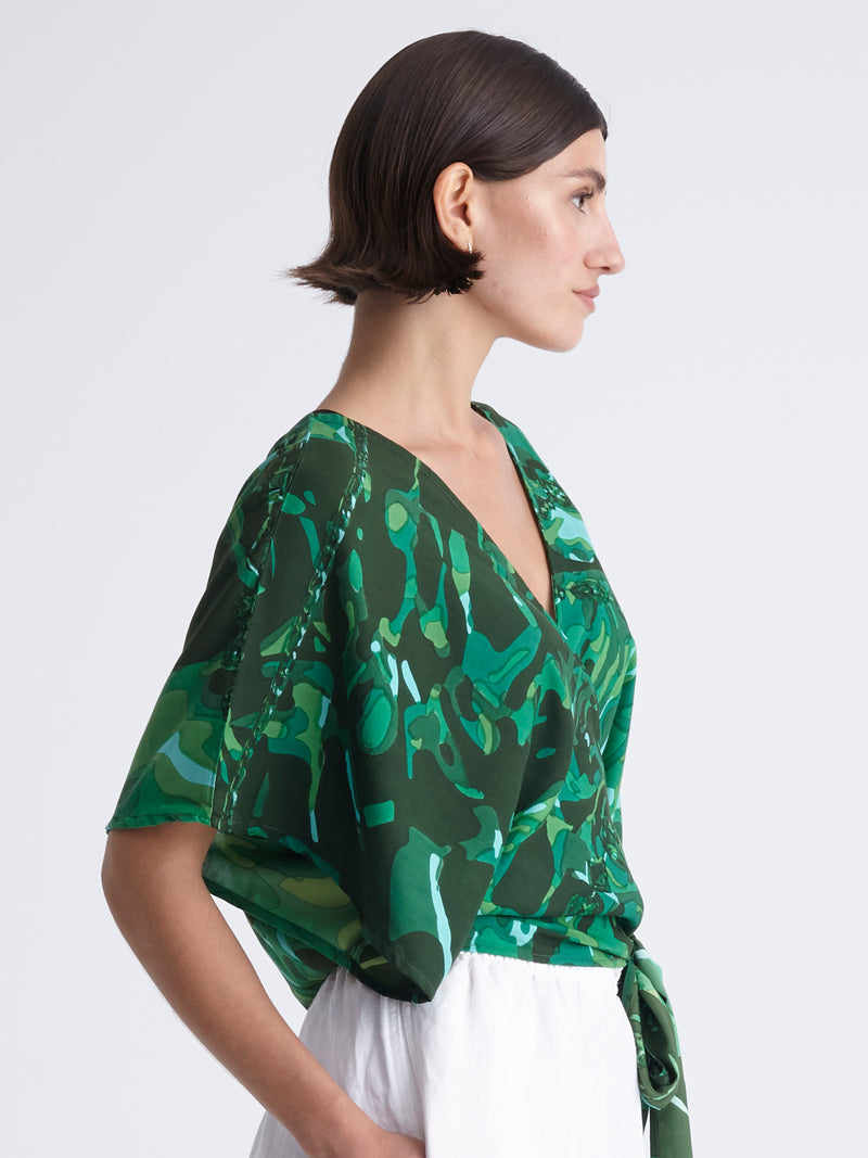 EMERALD DIVE wrap kimono top