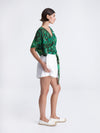 EMERALD DIVE wrap kimono top
