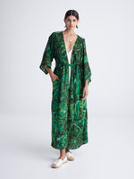 EMERALD DIVE maxi kimono with double shoulders