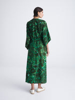 EMERALD DIVE maxi kimono with double shoulders