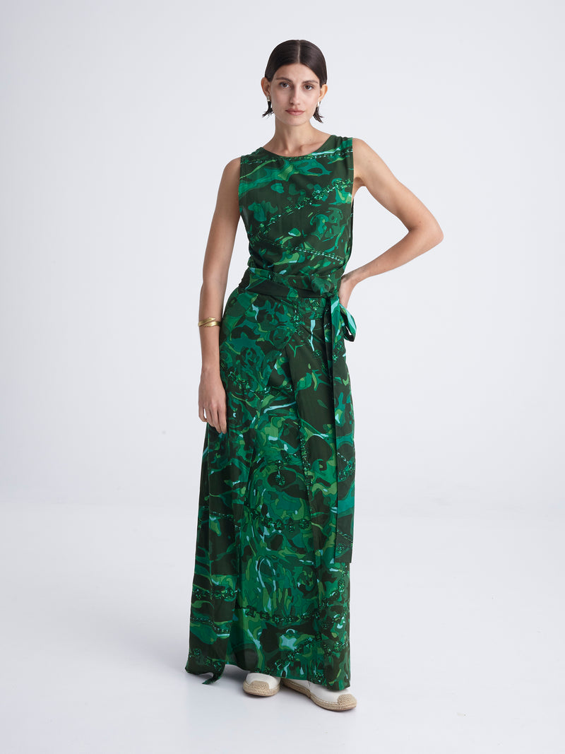 EMERALD DiVE open wrap dress