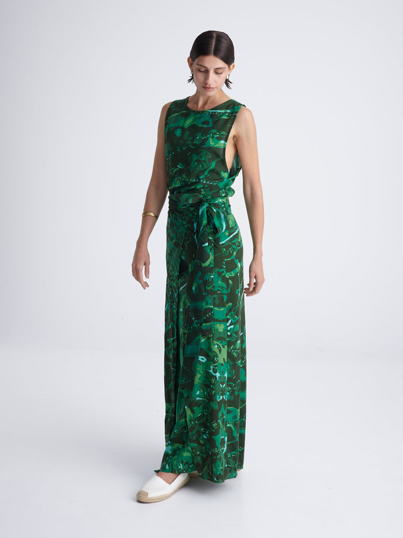 EMERALD DiVE open wrap dress