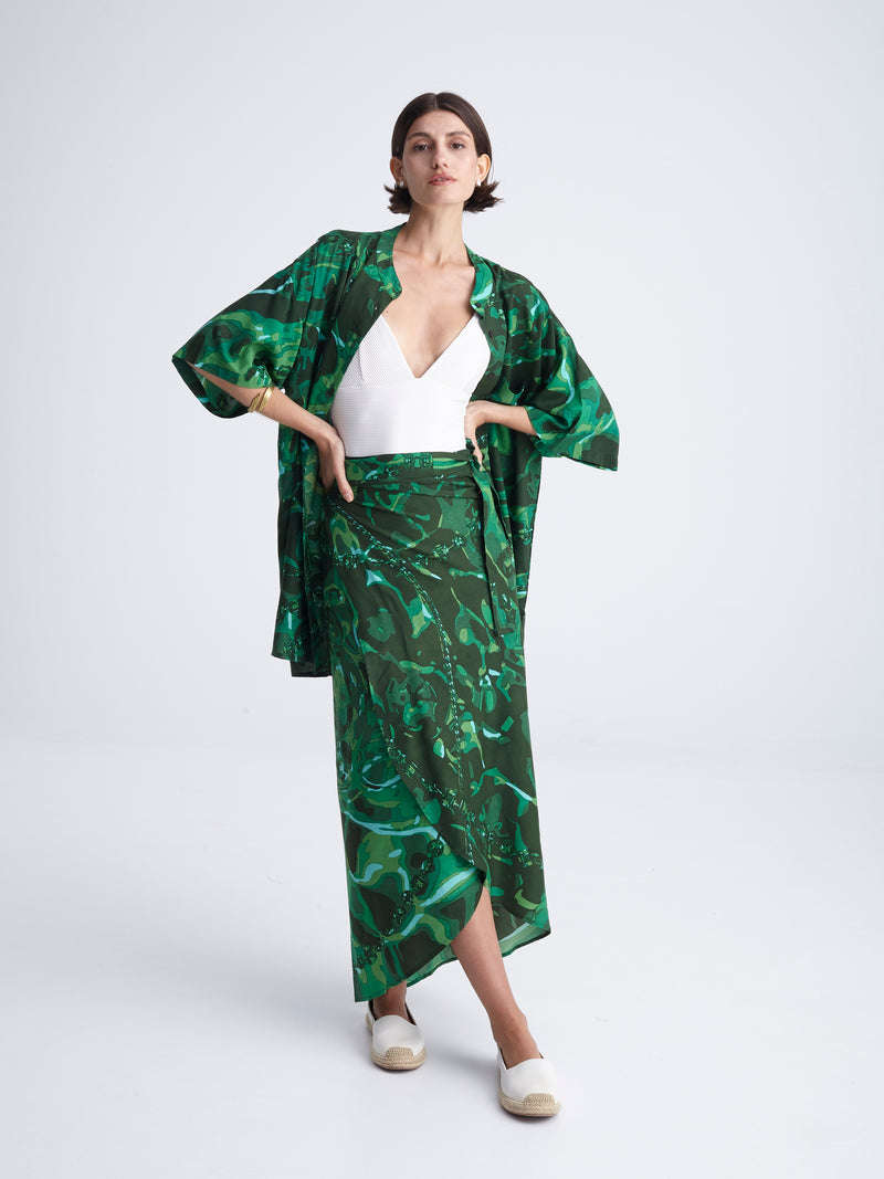 EMERALD DIVE wrap skirt