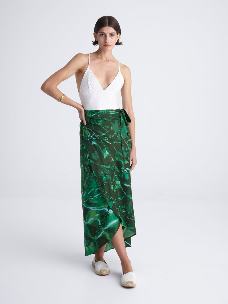 EMERALD DIVE wrap skirt