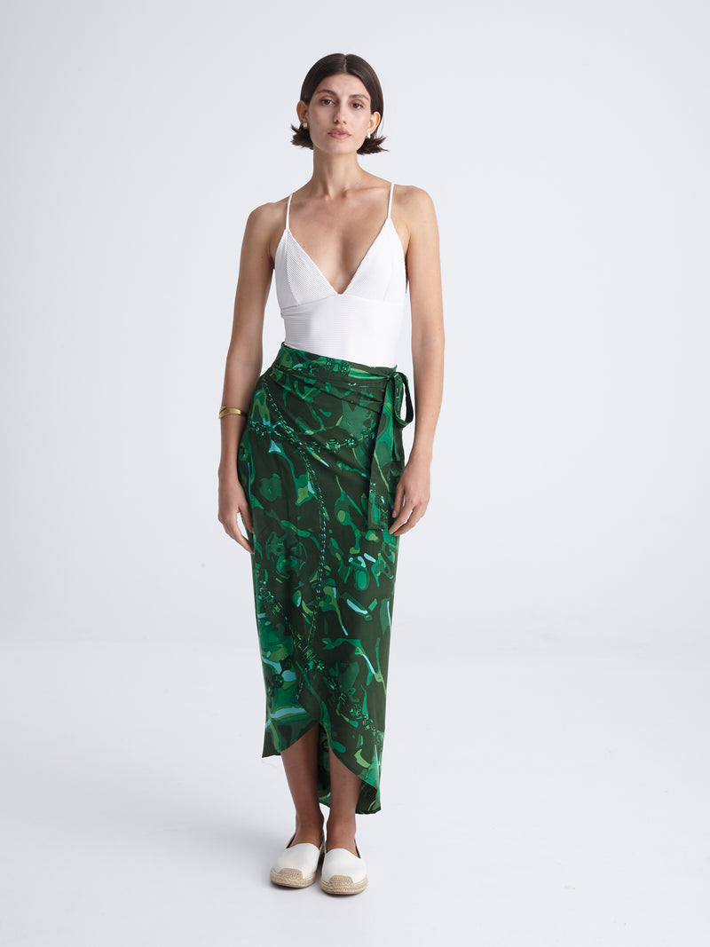 EMERALD DIVE wrap skirt