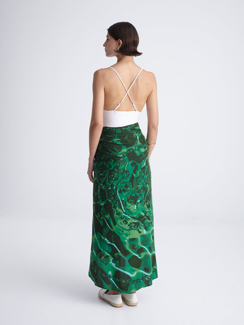 EMERALD DIVE wrap skirt