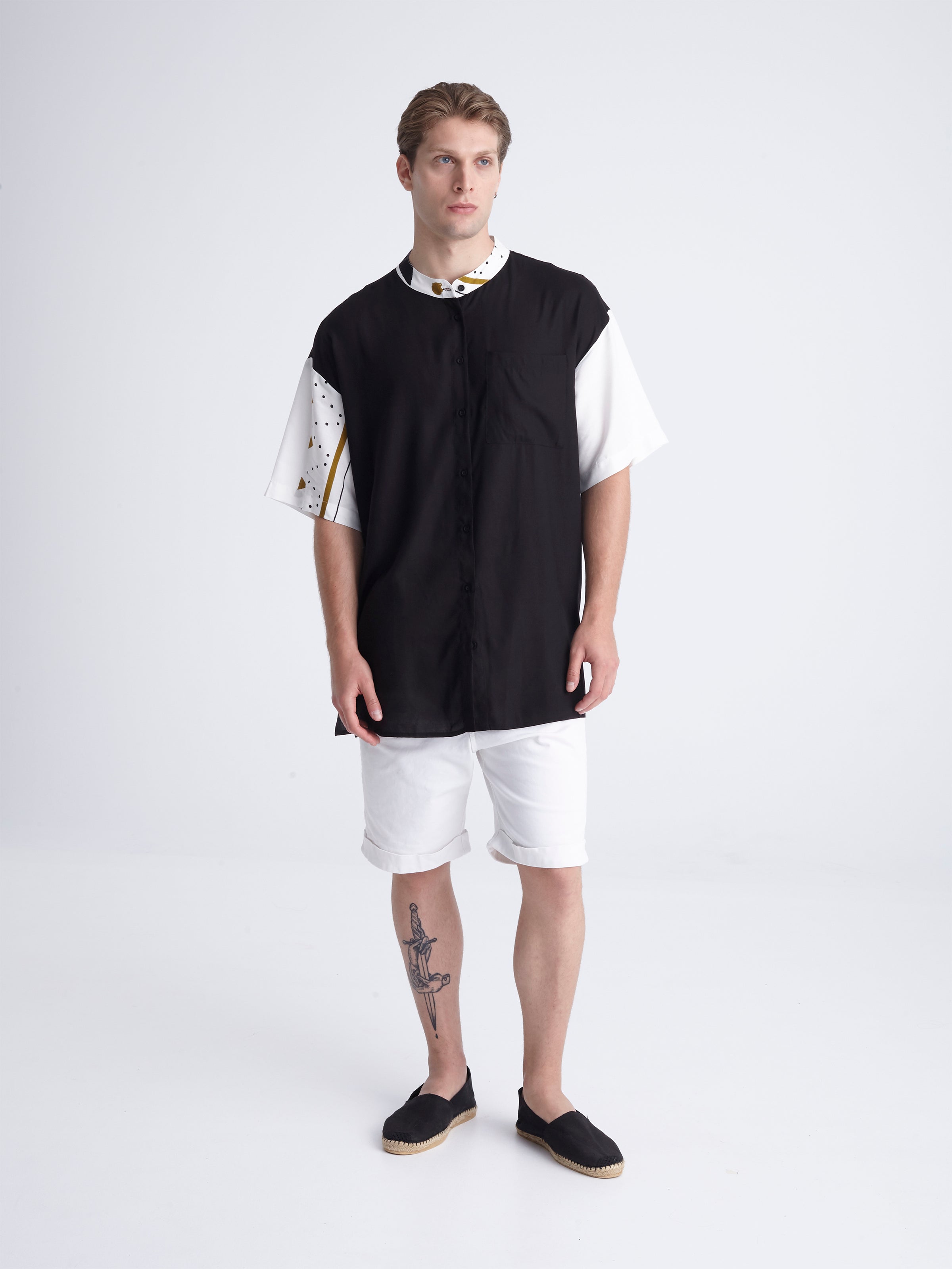 BLACK COMPOSE mao men shirt