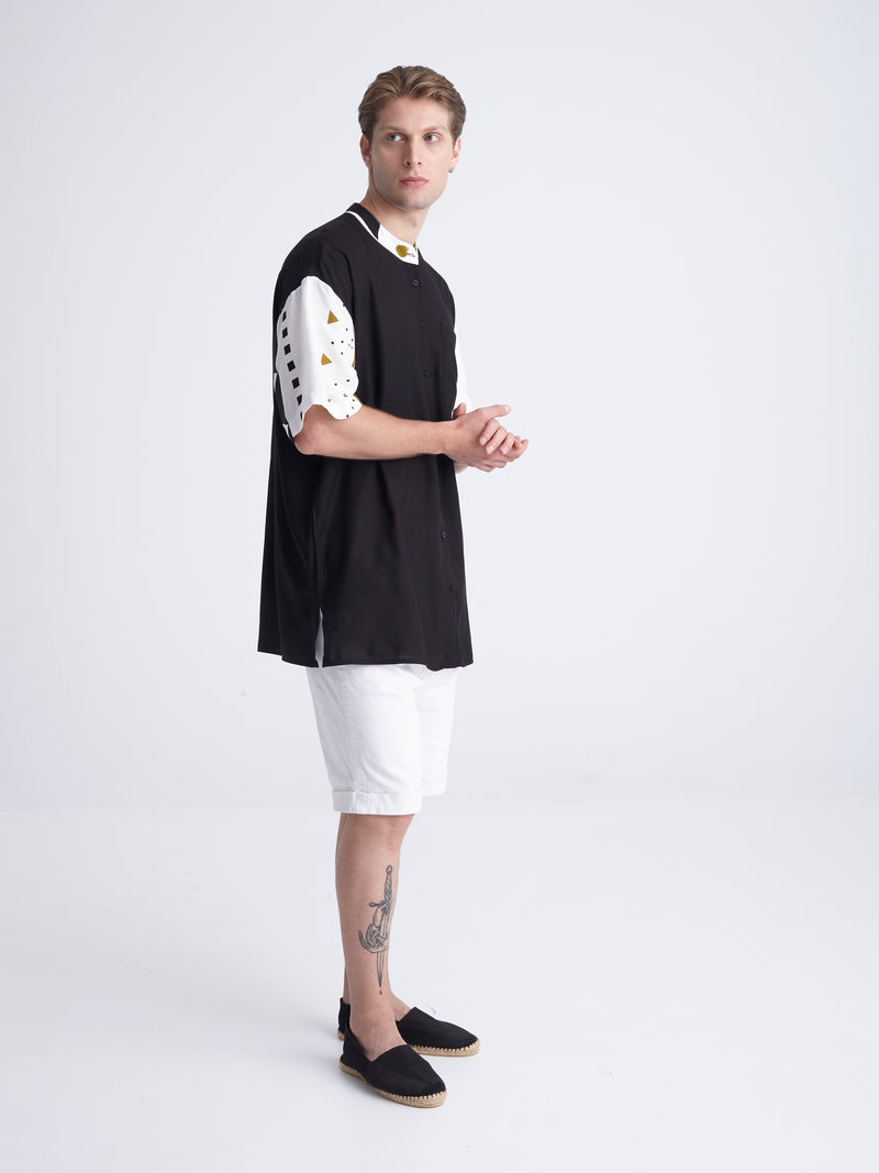 BLACK COMPOSE mao men shirt