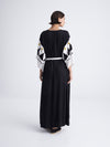 BLACK COMPOSE maxi kimono with double shoulders