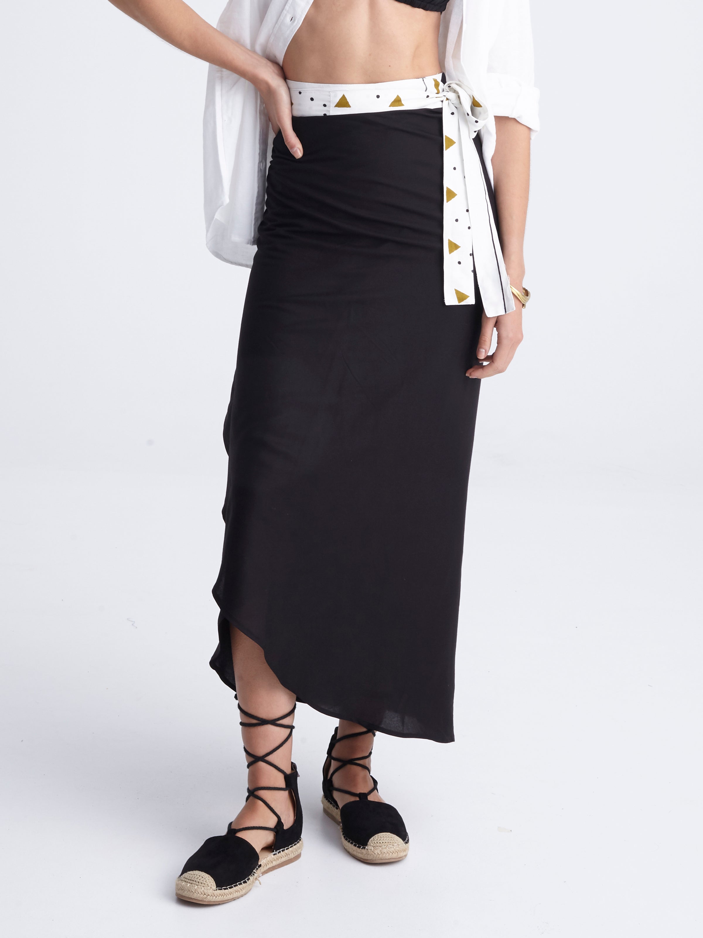 BLACK COMPOSE wrap skirt