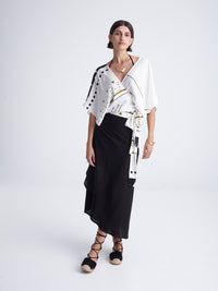 BLACK COMPOSE wrap skirt