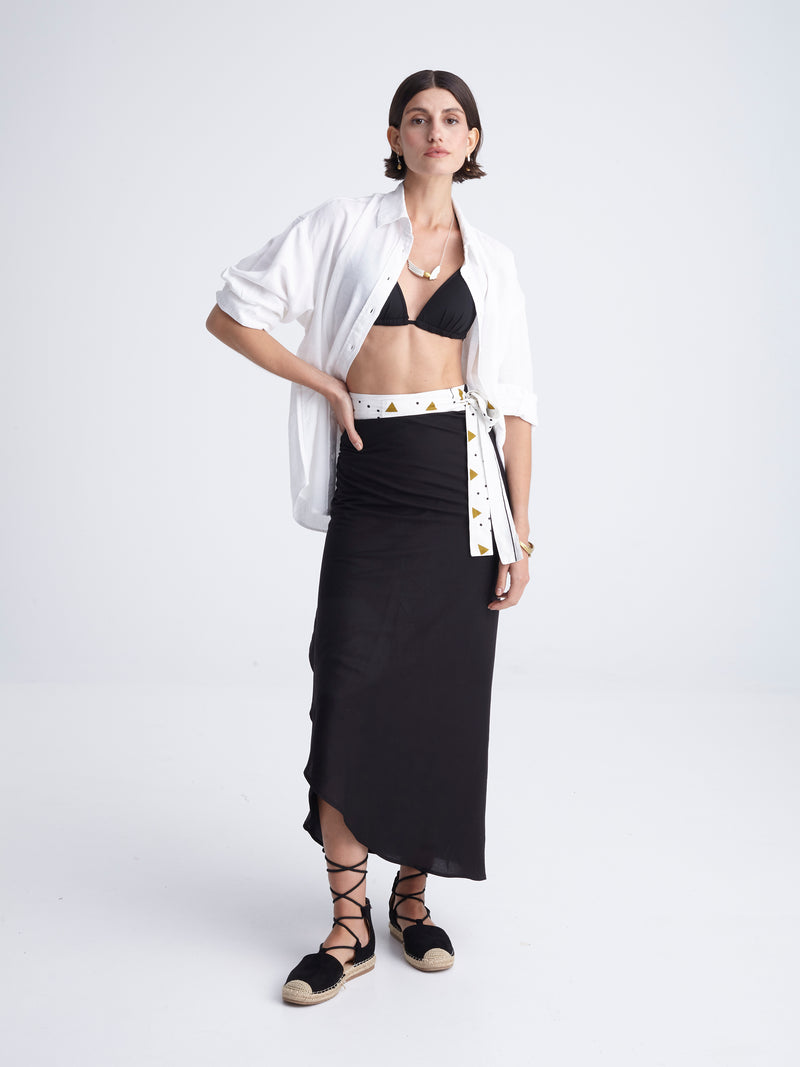 BLACK COMPOSE wrap skirt