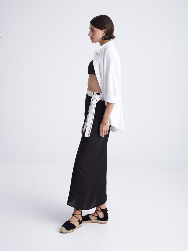 BLACK COMPOSE wrap skirt