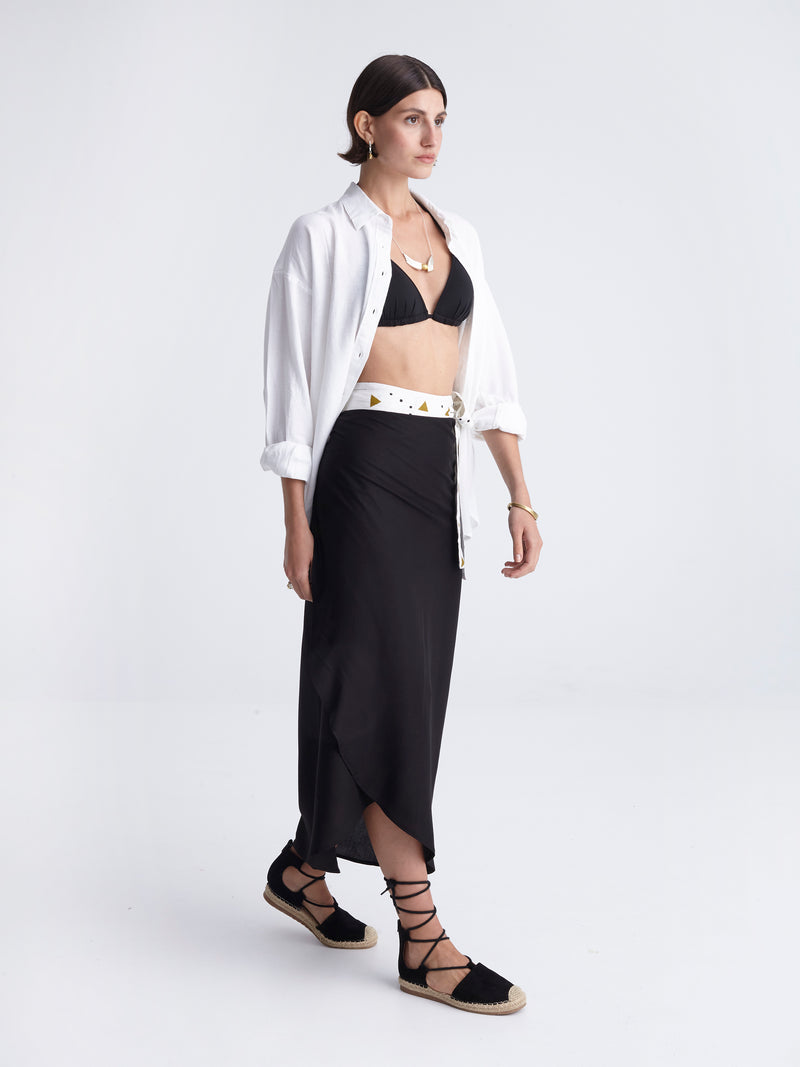 BLACK COMPOSE wrap skirt