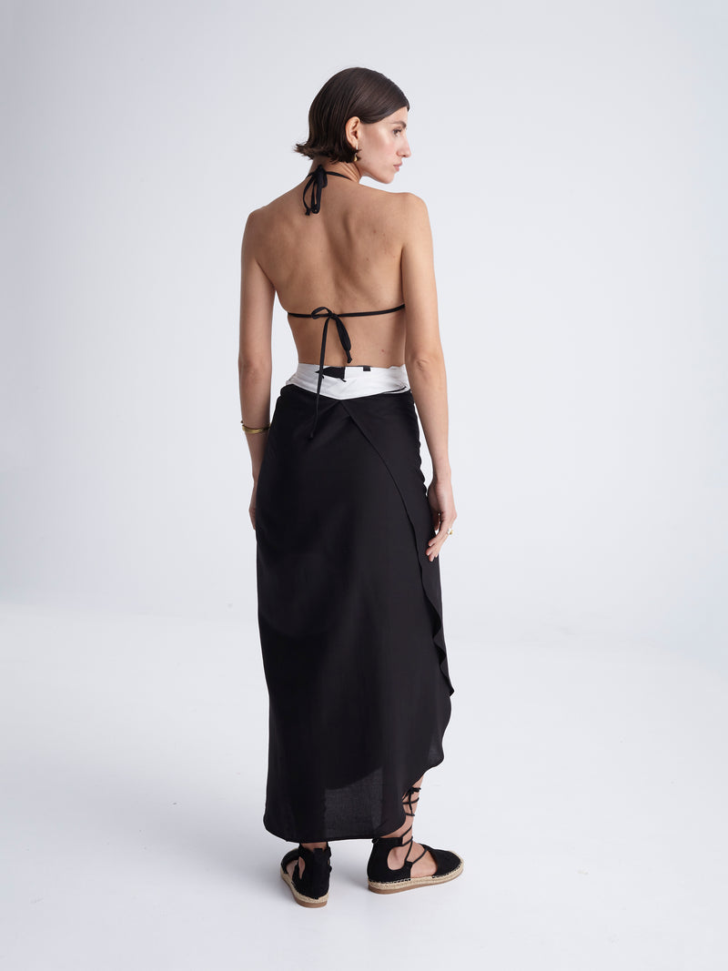 BLACK COMPOSE wrap skirt