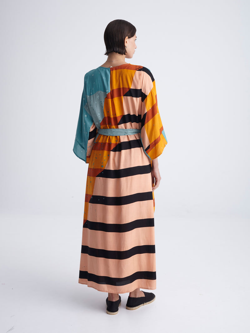 ON BOARD maxi kimono with double shoulders