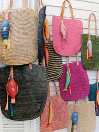 ISLA woven straw bag - stripes