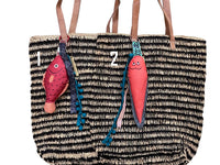 ISLA woven straw bag - stripes