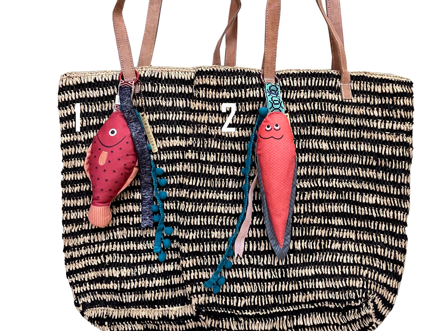 ISLA woven straw bag - stripes