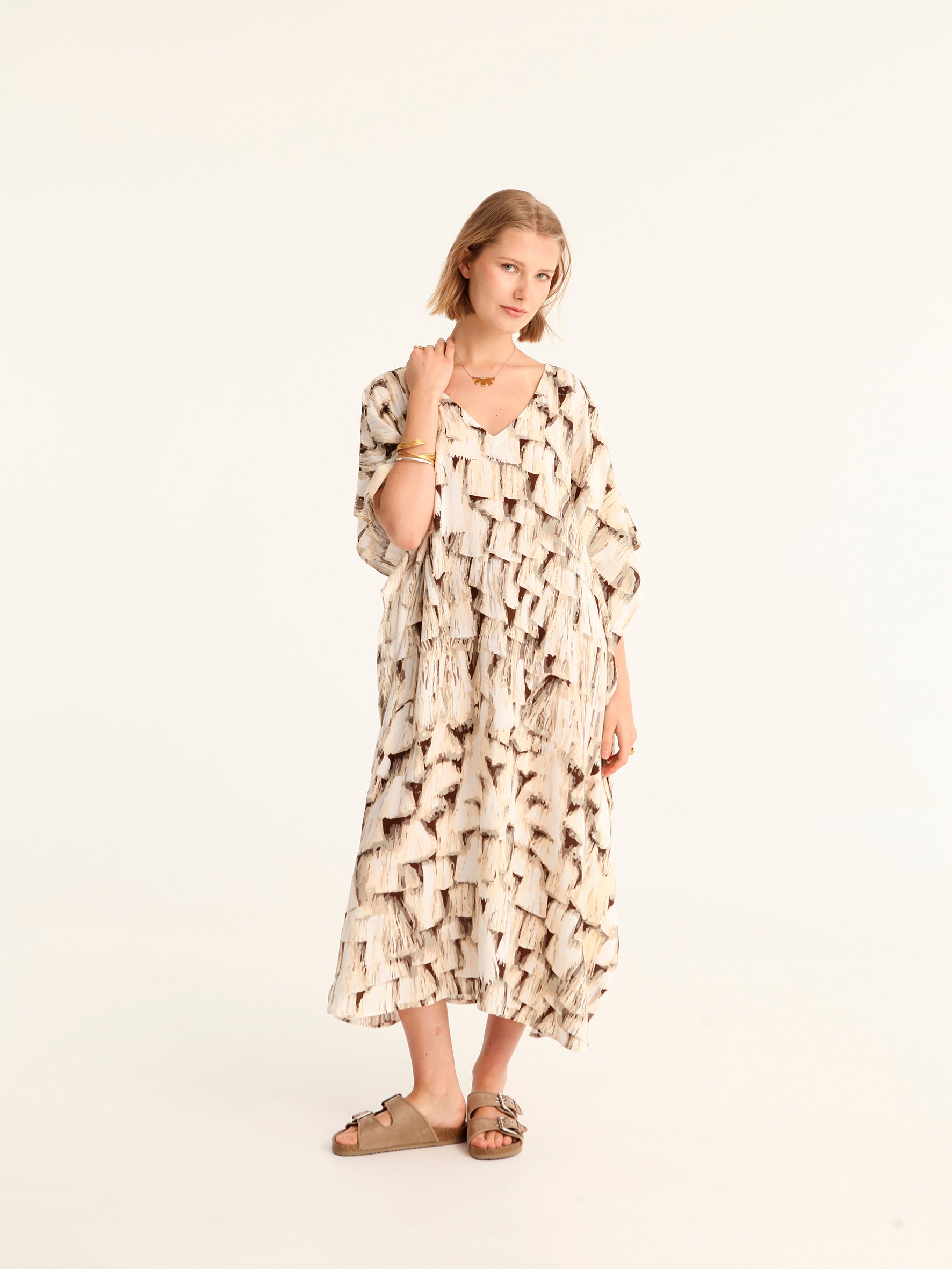 TASSELS maxi square caftan