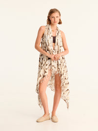 TASSELS pareo vest with coconut button