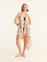 TASSELS pareo vest with coconut button