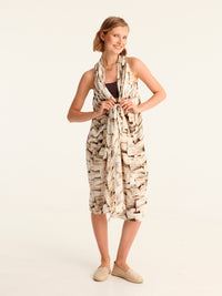 TASSELS pareo vest with coconut button