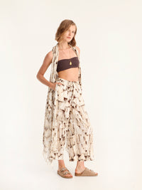 TASSELS pareo vest with coconut button