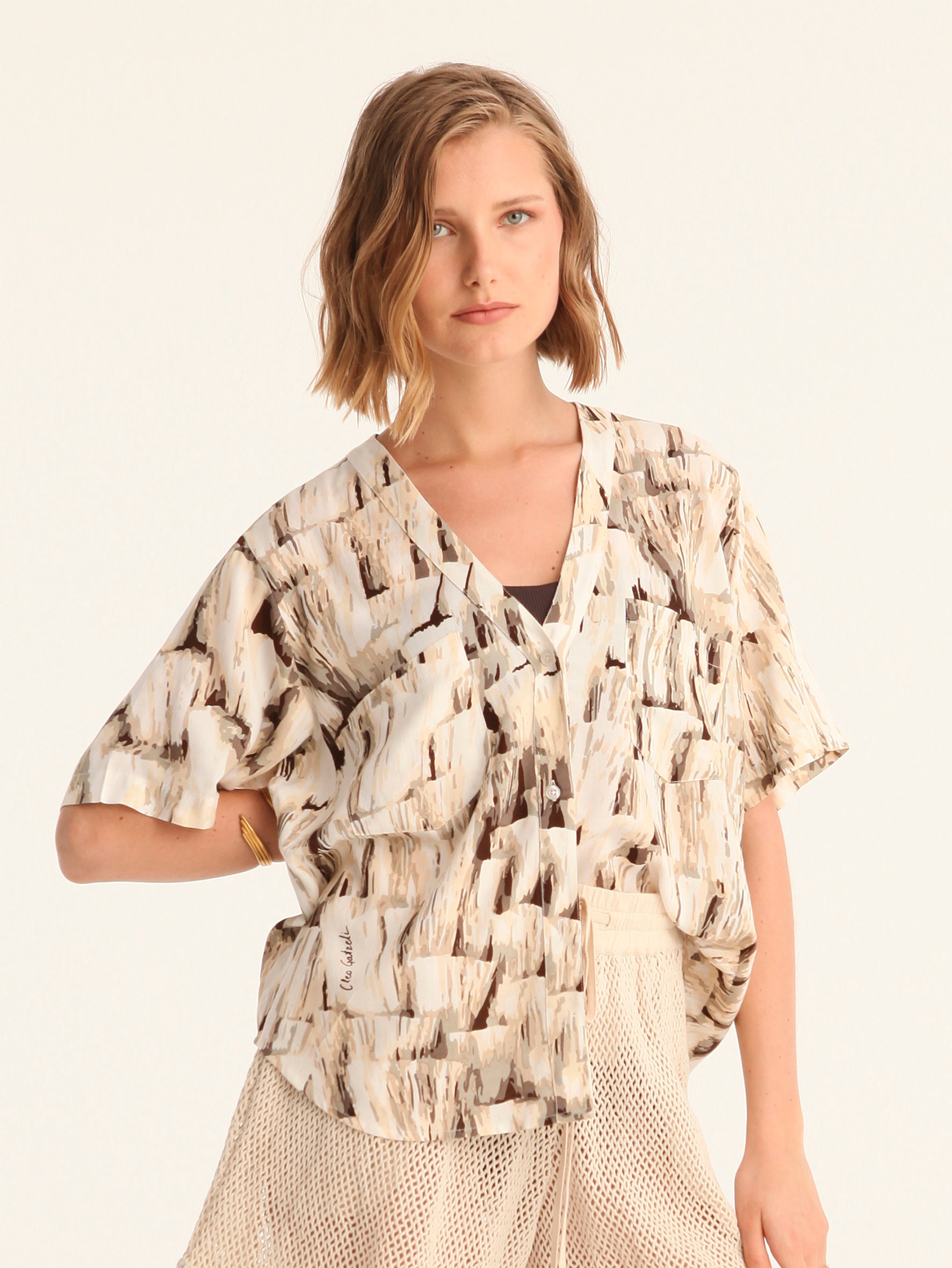 TASSELS cropped shirt