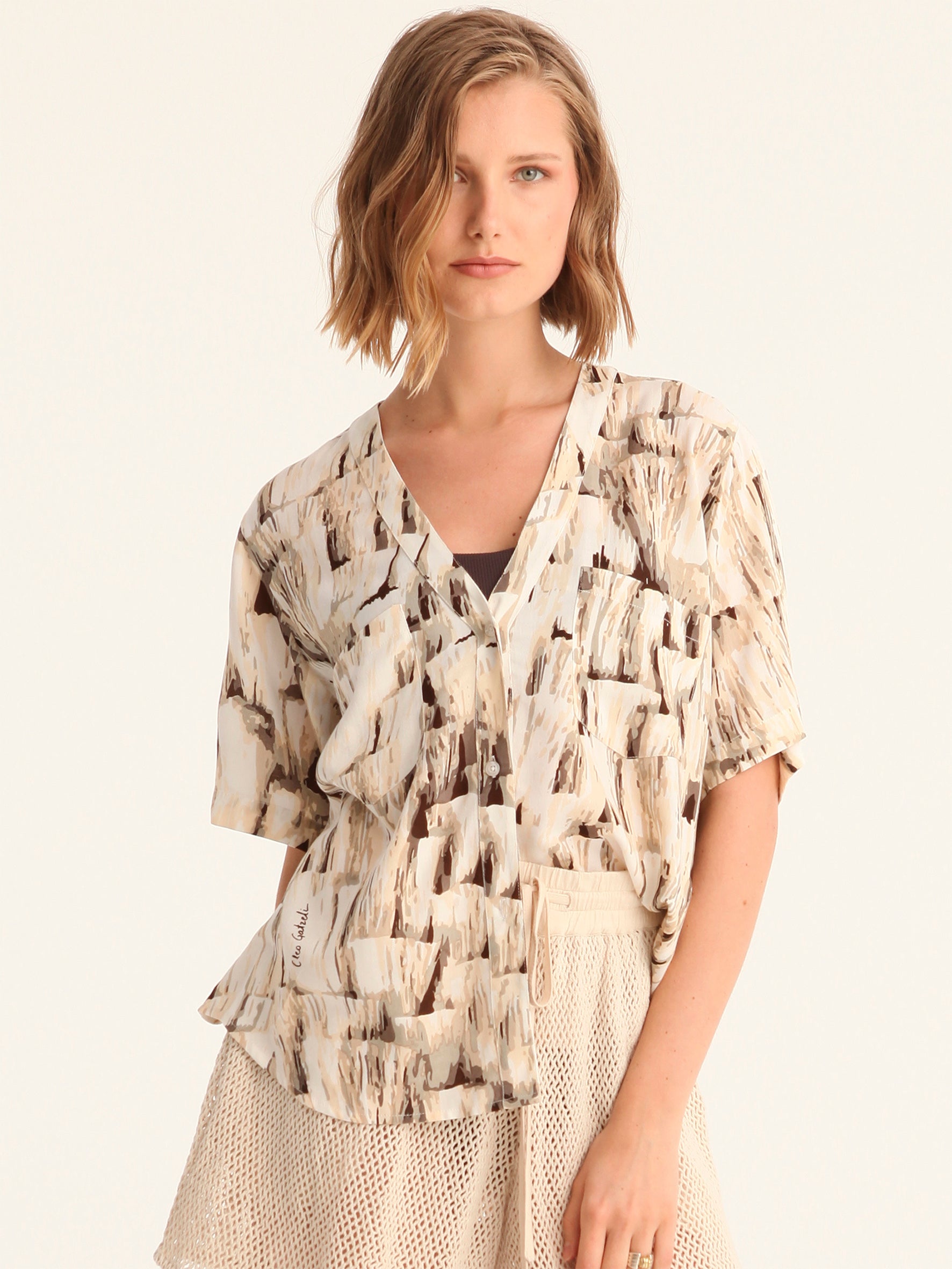 TASSELS cropped shirt