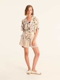 TASSELS cropped shirt