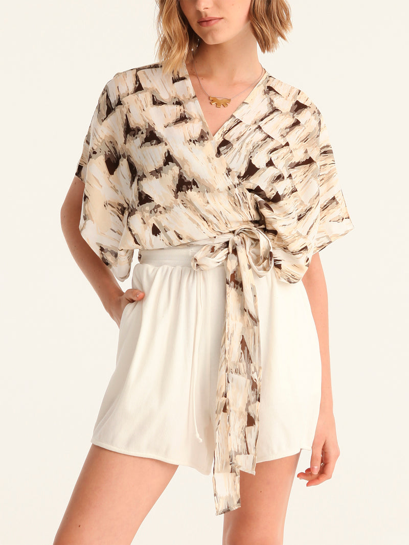 TASSELS wrap kimono top