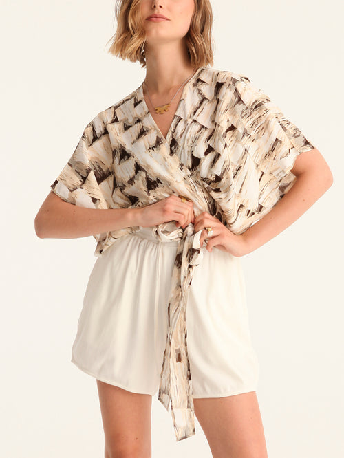 TASSELS wrap kimono top