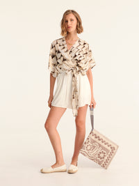 TASSELS wrap kimono top