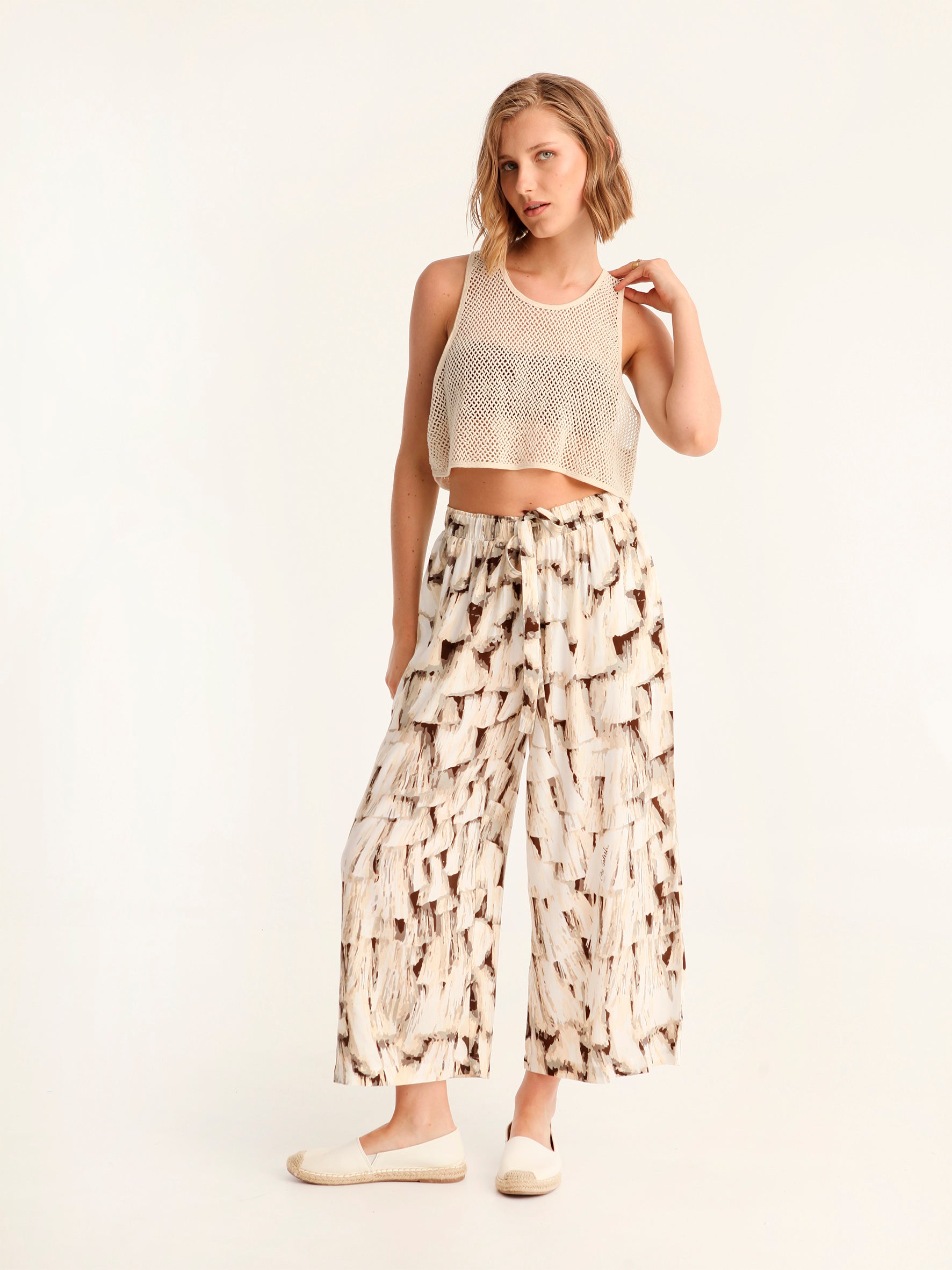 NET BEIGE cropped top