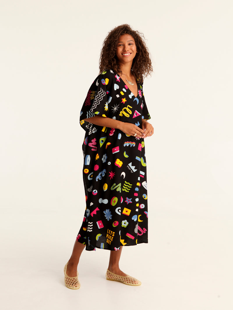 MORE AMOR maxi square caftan