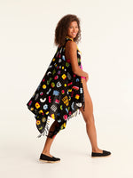 MORE AMOR pareo vest with coconut button