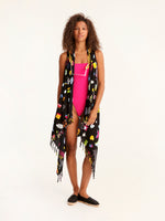 MORE AMOR pareo vest with coconut button