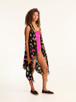 MORE AMOR pareo vest with coconut button