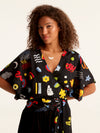 MORE AMOR wrap kimono top