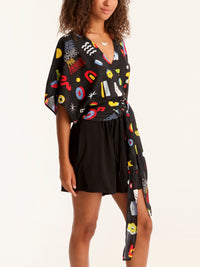 MORE AMOR wrap kimono top