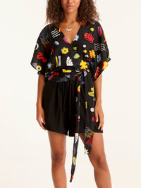 MORE AMOR wrap kimono top
