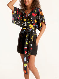 MORE AMOR wrap kimono top