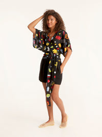 MORE AMOR wrap kimono top