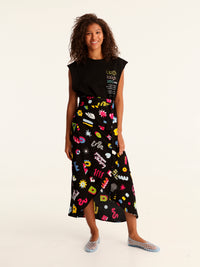 MORE AMOR wrap skirt