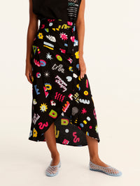 MORE AMOR wrap skirt