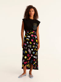MORE AMOR wrap skirt